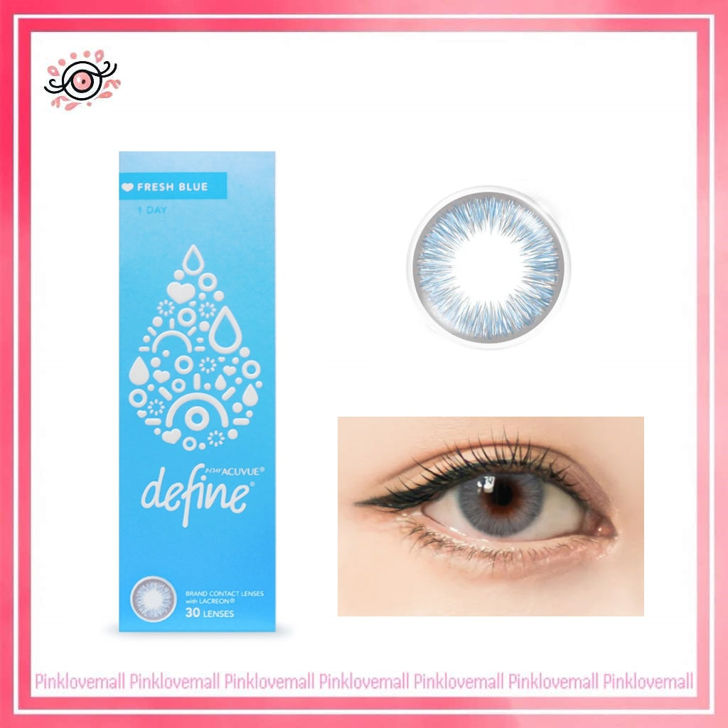 ACUVUE 強生 Define Fresh Blue 魅惑藍|日拋透明隱形眼鏡|每盒30片