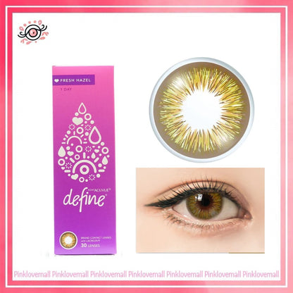 ACUVUE 強生 Define Fresh Hazel 琥珀榛｜日拋透明隱形眼鏡｜每盒30片
