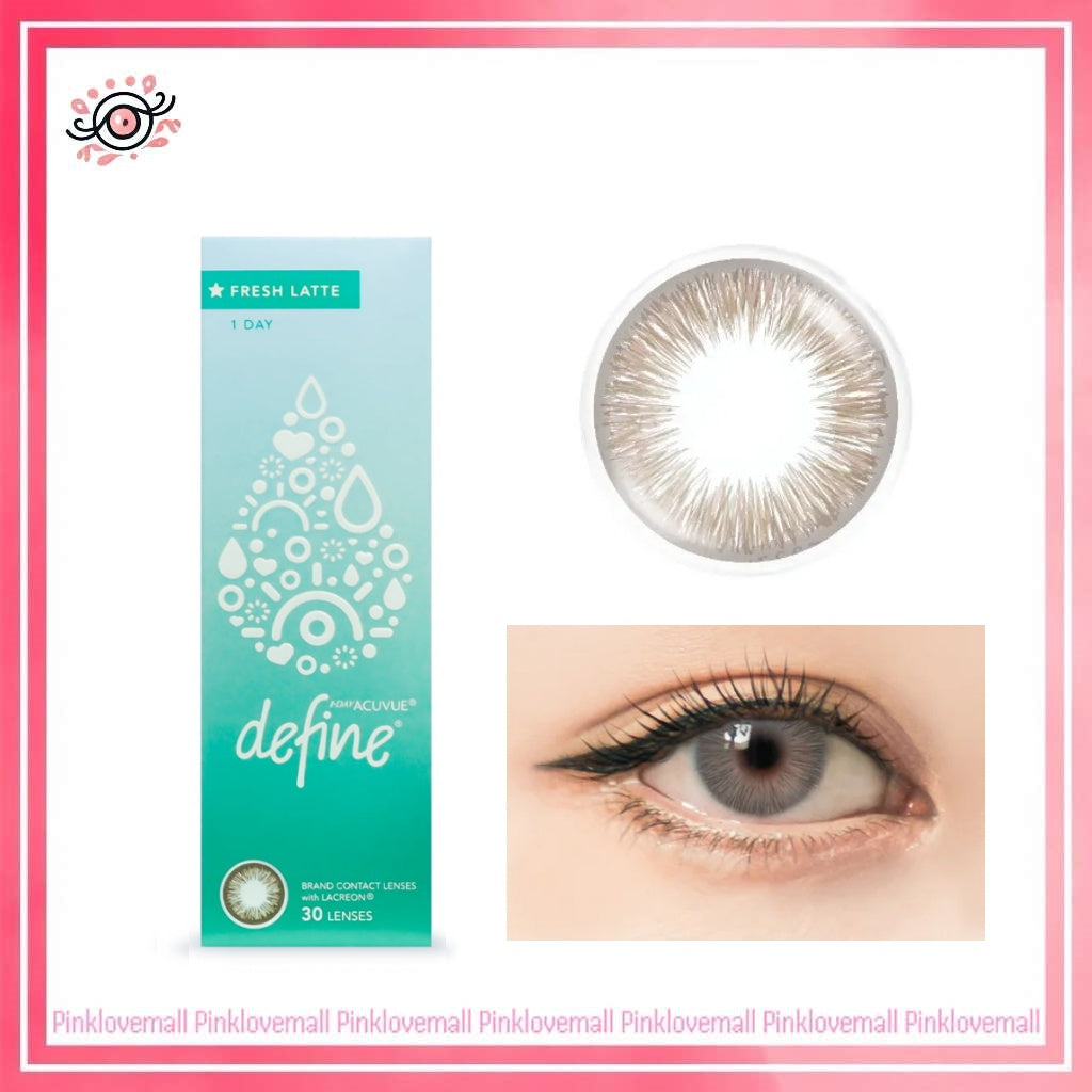 ACUVUE 強生 Define Fresh Latte 拿鐵啡｜日拋透明隱形眼鏡｜每盒30片